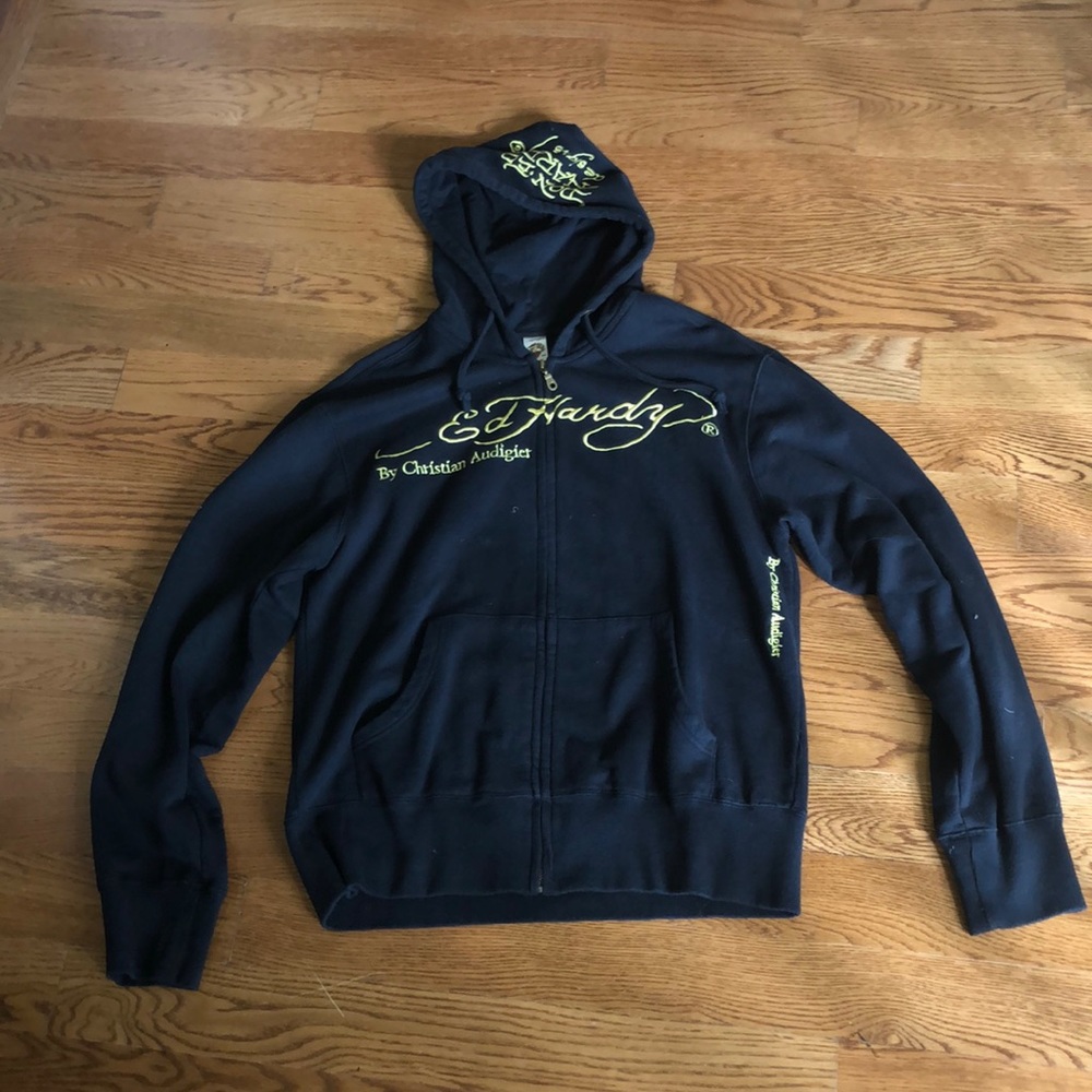New Without Tags Men’s Large Black Hooded Jacket